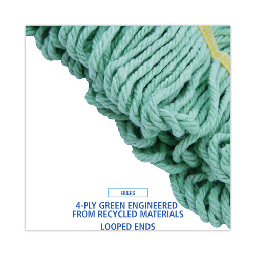 BWK1200LCT - Boardwalk - EcoMop Looped-End Mop Head, Recycled Fibers, Large Size, Green, 12/Carton