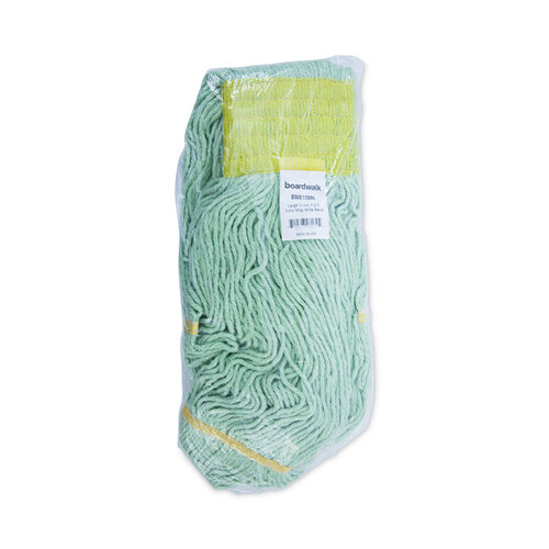 BWK1200LCT - Boardwalk - EcoMop Looped-End Mop Head, Recycled Fibers, Large Size, Green, 12/Carton