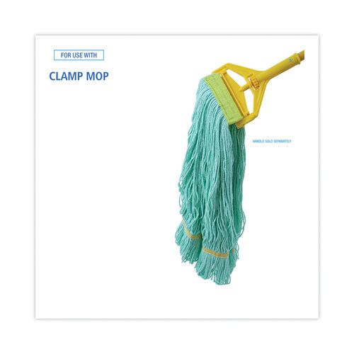 BWK1200MCT - Boardwalk - EcoMop Looped-End Mop Head, Recycled Fibers, Medium Size, Green, 12/Carton
