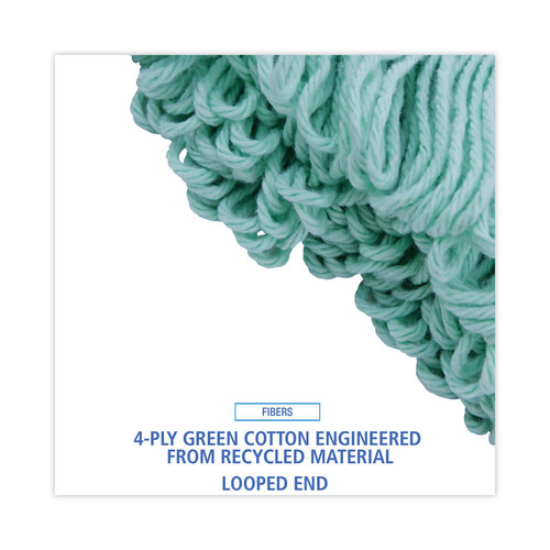 BWK1200MEA - Boardwalk - EcoMop Looped-End Mop Head, Recycled Fibers, Medium Size, Green