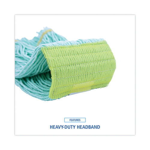 BWK1200MEA - Boardwalk - EcoMop Looped-End Mop Head, Recycled Fibers, Medium Size, Green