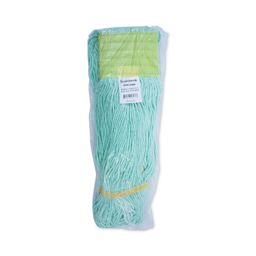 BWK1200MEA - Boardwalk - EcoMop Looped-End Mop Head, Recycled Fibers, Medium Size, Green