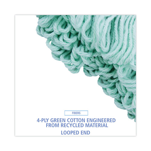 BWK1200XL - Unisan - EcoMop Looped-End Mop Head, Recycled Fibers, Extra Large Size, Green