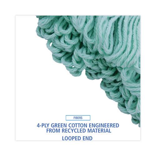BWK1200XLCT - Boardwalk - EcoMop Looped-End Mop Head, Recycled Fibers, Extra Large Size, Green, 12/CT
