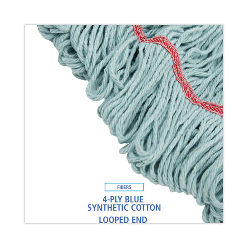 BWK1400LCT - Boardwalk - EchoMop with Looped-End Wet Head, Synthetic/Cotton, Large, Blue, 12/Carton