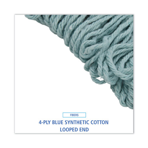 BWK1400MCT - Boardwalk - EchoMop with Looped-End Wet Head, Synthetic/Cotton, Medium, Blue, 12/Carton