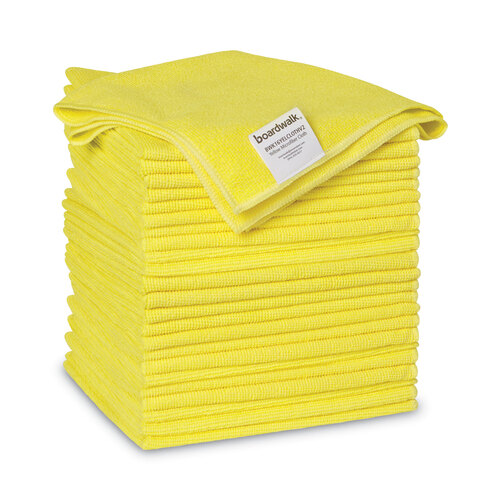 BWK16YELCLOTHV2 - Boardwalk - Microfiber Cleaning Cloths, 16 x 16, Yellow, 24/Pack