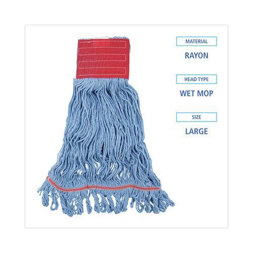 BWK1800LBDZ - Boardwalk - Pro Loop Web/Tailband Mop Head, Blue, Large, 12/Carton