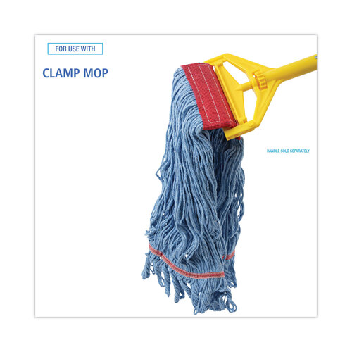 BWK1800LBDZ - Boardwalk - Pro Loop Web/Tailband Mop Head, Blue, Large, 12/Carton