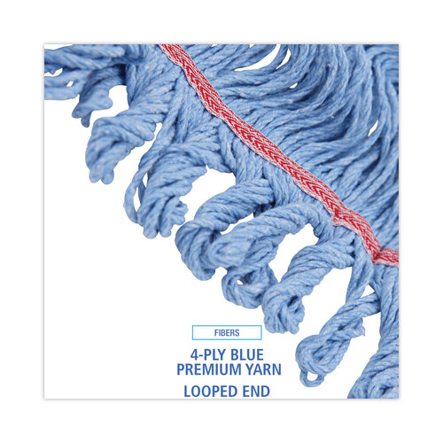 BWK1800LBDZ - Boardwalk - Pro Loop Web/Tailband Mop Head, Blue, Large, 12/Carton