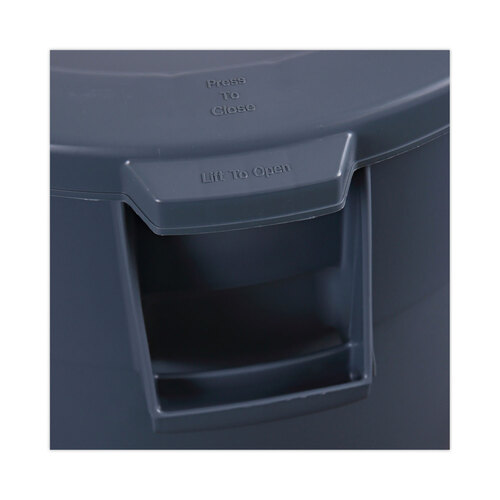 BWK32GLWRLIDG - Boardwalk - Lids for 32 gal Waste Receptacle, Flat-Top, Round, Plastic, Gray