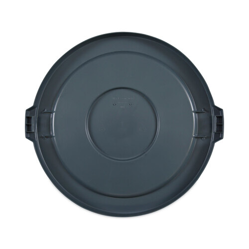 BWK32GLWRLIDG - Boardwalk - Lids for 32 gal Waste Receptacle, Flat-Top, Round, Plastic, Gray