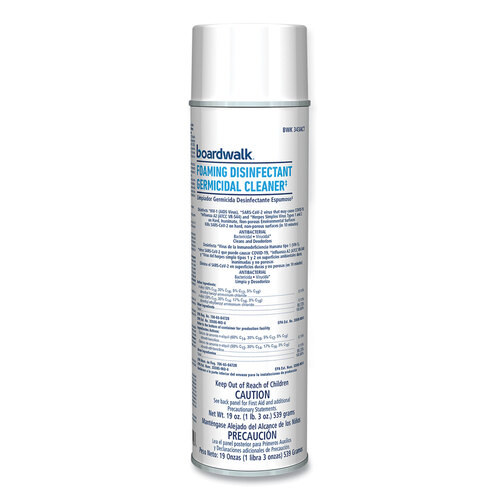 BWK343ACT - BOARDWALK - Foaming Disinfectant Germicidal Cleaner, Flowery Scent, 19 oz Aerosol Can, 12/Carton