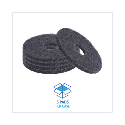 BWK4013BLA - Boardwalk - Standard 13-Inch Diameter Stripping Floor Pads, Black