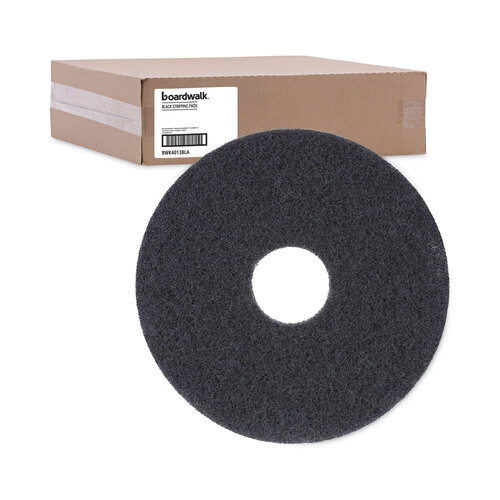 BWK4013BLA - Boardwalk - Standard 13-Inch Diameter Stripping Floor Pads, Black