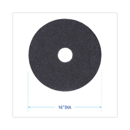 BWK4016BLA - Boardwalk - Standard 16-Inch Diameter Stripping Floor Pads, Black