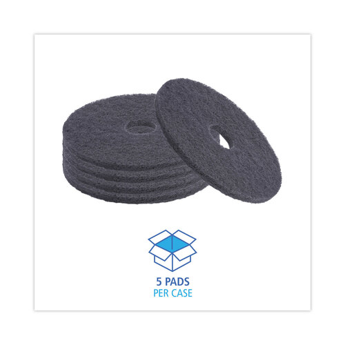 BWK4016BLA - Boardwalk - Standard 16-Inch Diameter Stripping Floor Pads, Black