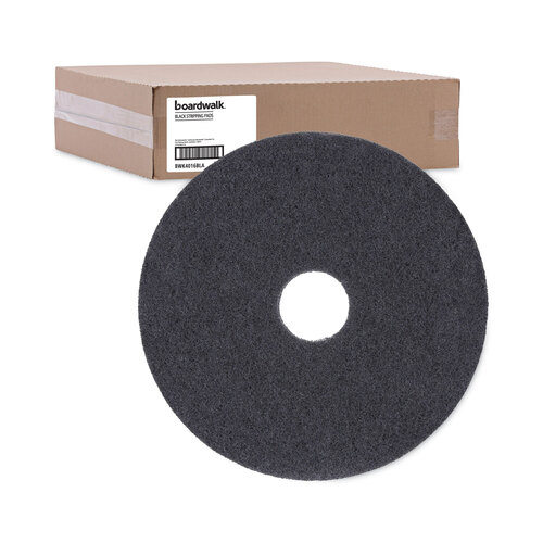 BWK4016BLA - Boardwalk - Standard 16-Inch Diameter Stripping Floor Pads, Black