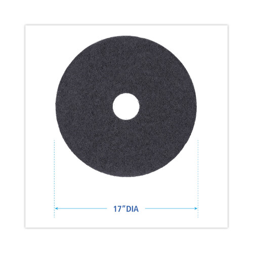 BWK4017BLA - Boardwalk - Standard Black Floor Pads, 17" dia, Black, 5/Carton