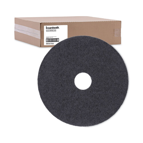 BWK4017BLA - Boardwalk - Standard Black Floor Pads, 17" dia, Black, 5/Carton