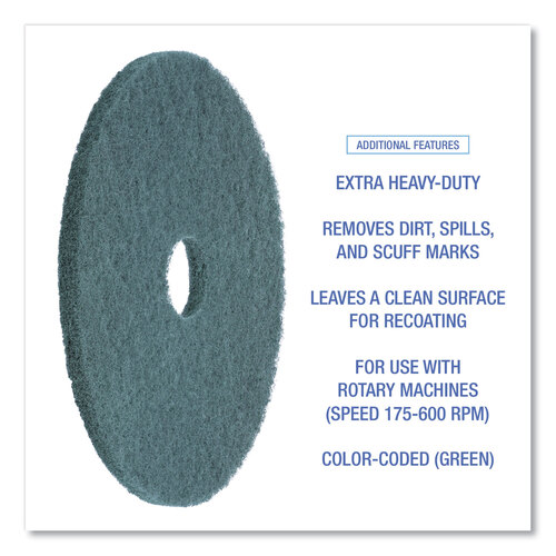 BWK4018GRE - Premiere Pads - Standard 18-Inch Diameter Heavy-Duty Scrubbing Floor Pads, Green