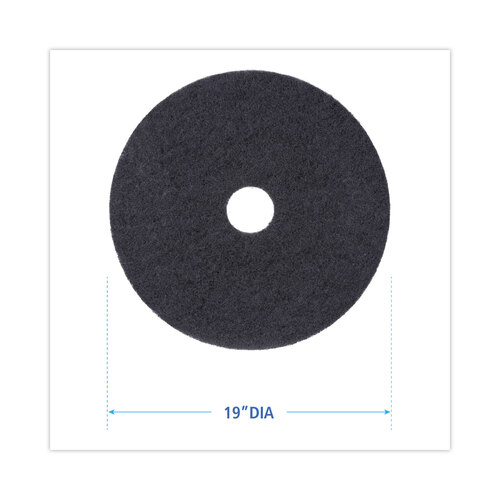 BWK4019BLA - Boardwalk - Standard 19-Inch Diameter Stripping Floor Pads, Black
