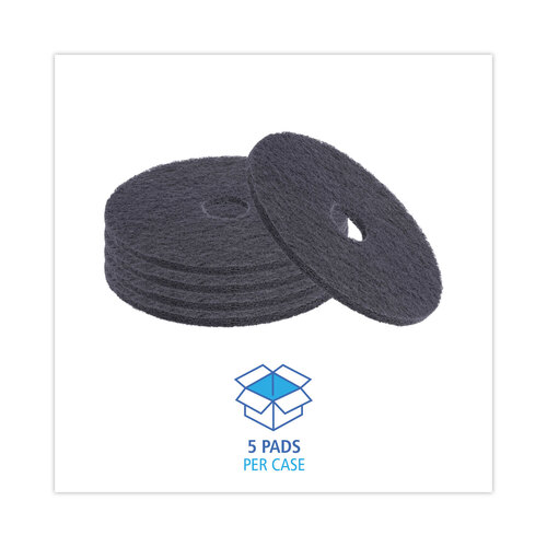 BWK4019BLA - Boardwalk - Standard 19-Inch Diameter Stripping Floor Pads, Black