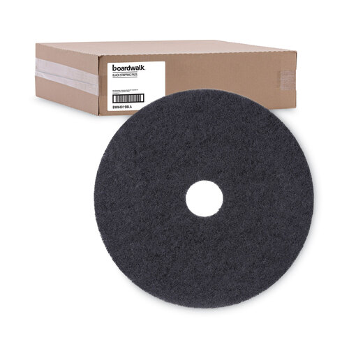 BWK4019BLA - Boardwalk - Standard 19-Inch Diameter Stripping Floor Pads, Black