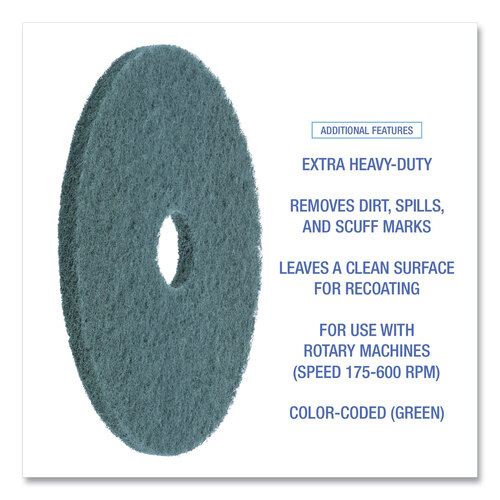 BWK4019GRE - Premiere Pads - Standard 19-Inch Diameter Heavy-Duty Scrubbing Floor Pads, Green