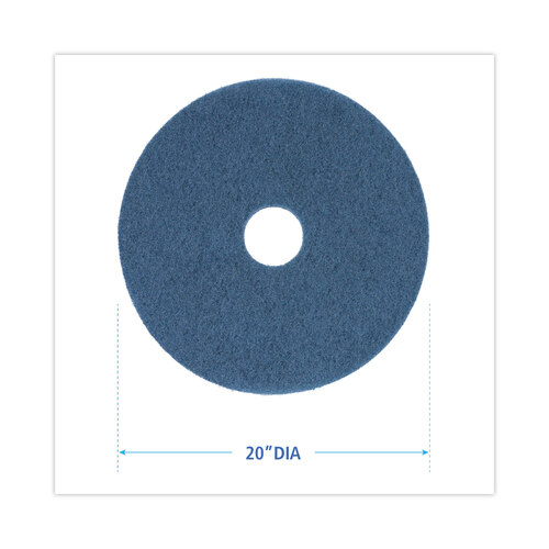 BWK4020BLU - Boardwalk - Standard 20-Inch Diameter Scrubbing Floor Pads, Blue