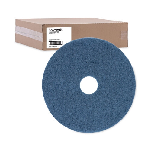 BWK4020BLU - Boardwalk - Standard 20-Inch Diameter Scrubbing Floor Pads, Blue