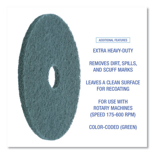 BWK4020GRE - Boardwalk - Standard Floor Pads, 20" dia, Green, 5/Carton