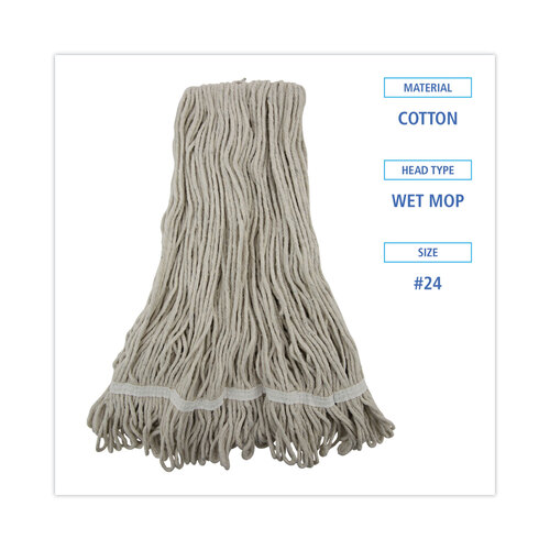 BWK4024CCT - Unisan - Pro Loop Web/Tailband Wet Mop Head, Cotton, 12/Carton
