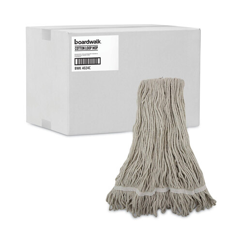 BWK4024CCT - Unisan - Pro Loop Web/Tailband Wet Mop Head, Cotton, 12/Carton
