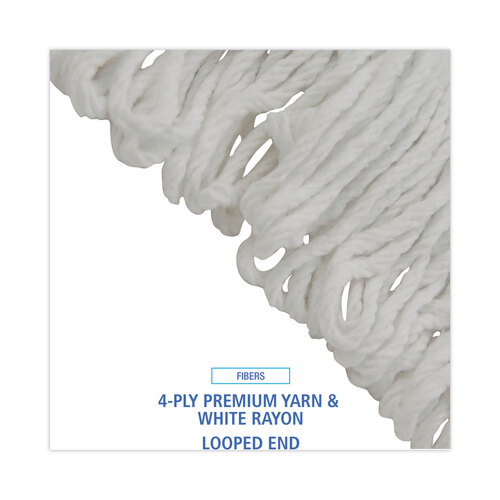 BWK4024RCT - Unisan - Mop Head, Pro Loop Web/Tailband, Value Standard Head, Rayon Fiber, #24, White