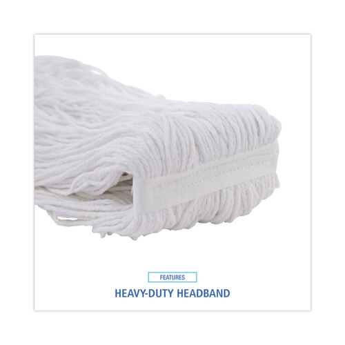 BWK4024RCT - Unisan - Mop Head, Pro Loop Web/Tailband, Value Standard Head, Rayon Fiber, #24, White
