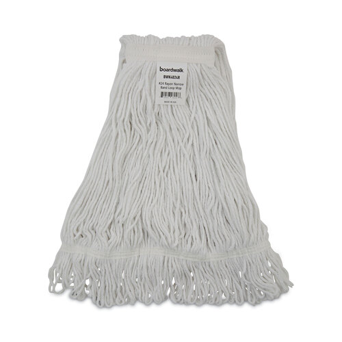 BWK4024RCT - Unisan - Mop Head, Pro Loop Web/Tailband, Value Standard Head, Rayon Fiber, #24, White