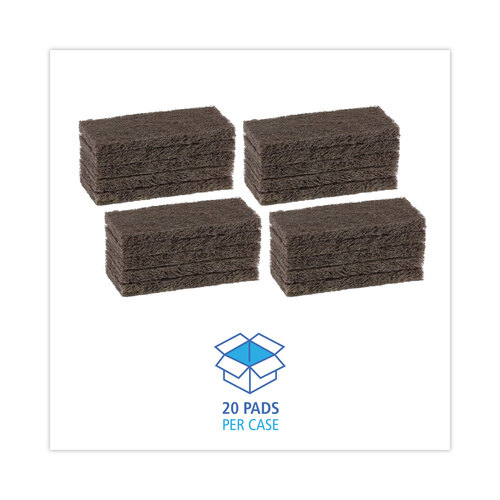 BWK403 - Boardwalk - Heavy-Duty Brown Pads, 4 x 10, 20/Carton