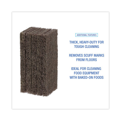 BWK403 - Boardwalk - Heavy-Duty Brown Pads, 4 x 10, 20/Carton