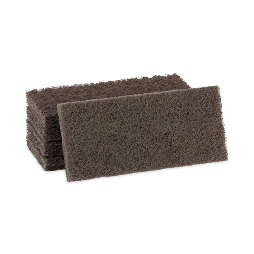 BWK403 - Boardwalk - Heavy-Duty Brown Pads, 4 x 10, 20/Carton