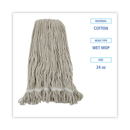 BWK424CEA - Boardwalk - Pro Loop Web/Tailband Wet Mop Head, Cotton, 24oz, White