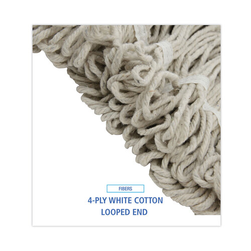 BWK424CEA - Boardwalk - Pro Loop Web/Tailband Wet Mop Head, Cotton, 24oz, White