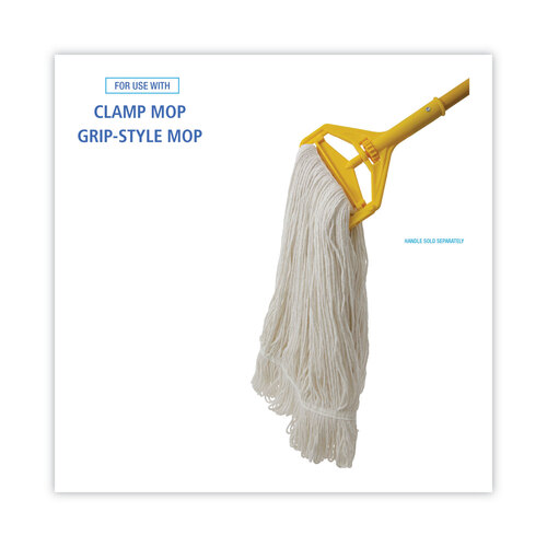 BWK424RCT - Boardwalk - Pro Loop Web/Tailband Wet Mop Head, Rayon, 24oz, White, 12/Carton