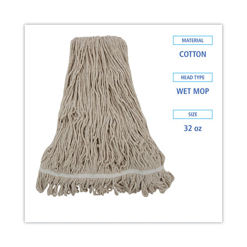 BWK432C - Unisan - Mop Head, Pro Loop Web/Tailband, Premium Standard Head, Cotton, 32-Oz., White