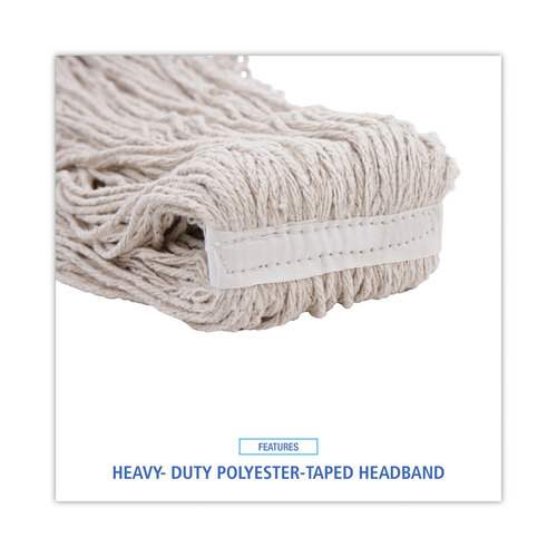 BWK432C - Unisan - Mop Head, Pro Loop Web/Tailband, Premium Standard Head, Cotton, 32-Oz., White