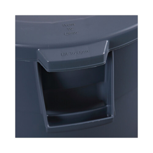 BWK44GLWRLIDGRA - Boardwalk - Lids for 44 gal Waste Receptacles, Flat-Top, Round, Plastic Gray