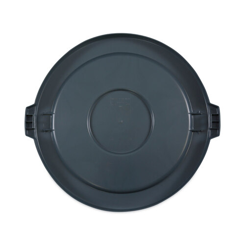 BWK44GLWRLIDGRA - Boardwalk - Lids for 44 gal Waste Receptacles, Flat-Top, Round, Plastic Gray