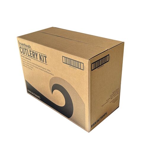 BWK4KITWHPS - BOARDWALK - Four-Piece Cutlery Kit, Fork/Knife/Napkin/Teaspoon, Mediumweight, Polystyrene, White, 250/Carton