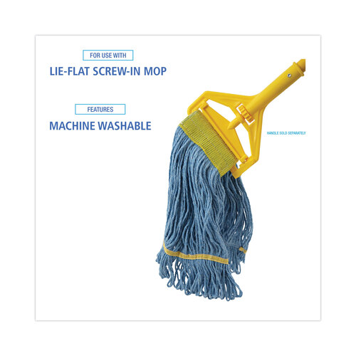 BWK501BL - Boardwalk - Super Loop Wet Mop Head, Cotton/Synthetic Fiber, 5&quot; Headband, Small Size, Blue, 12/Carton