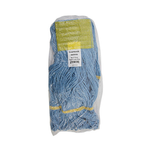 BWK501BL - Boardwalk - Super Loop Wet Mop Head, Cotton/Synthetic Fiber, 5&quot; Headband, Small Size, Blue, 12/Carton